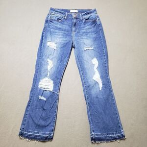 GUESS Jeans Women's High Waist crop Flared jeans distressed -  Size 29